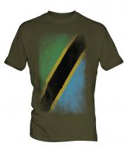 Tanzania Faded Flag Mens T-Shirt