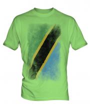 Tanzania Faded Flag Mens T-Shirt
