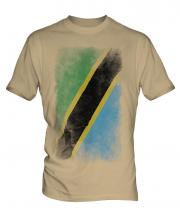 Tanzania Faded Flag Mens T-Shirt