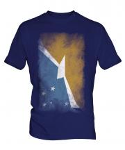 Tierra Del Fuego Province Faded Flag Mens T-Shirt
