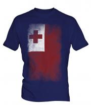 Tonga Faded Flag Mens T-Shirt