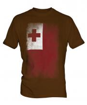Tonga Faded Flag Mens T-Shirt