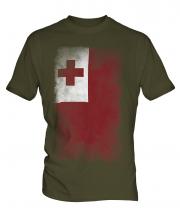 Tonga Faded Flag Mens T-Shirt