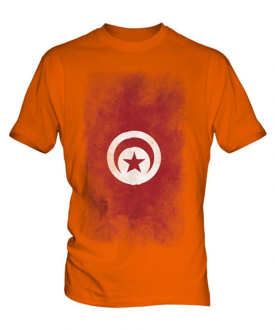 Tunisia Faded Flag Mens T-Shirt