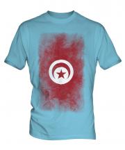 Tunisia Faded Flag Mens T-Shirt