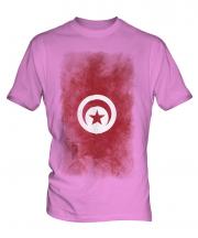 Tunisia Faded Flag Mens T-Shirt