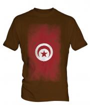Tunisia Faded Flag Mens T-Shirt