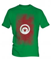Tunisia Faded Flag Mens T-Shirt