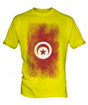 Tunisia Faded Flag Mens T-Shirt