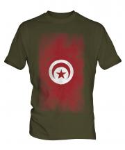 Tunisia Faded Flag Mens T-Shirt