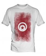 Tunisia Faded Flag Mens T-Shirt