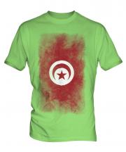 Tunisia Faded Flag Mens T-Shirt