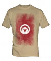 Tunisia Faded Flag Mens T-Shirt