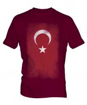 Turkey Faded Flag Mens T-Shirt