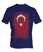 Turkey Faded Flag Mens T-Shirt