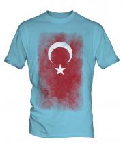 Turkey Faded Flag Mens T-Shirt