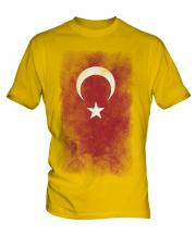 Turkey Faded Flag Mens T-Shirt