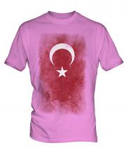 Turkey Faded Flag Mens T-Shirt