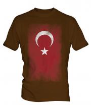 Turkey Faded Flag Mens T-Shirt