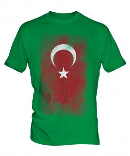Turkey Faded Flag Mens T-Shirt