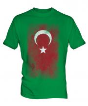 Turkey Faded Flag Mens T-Shirt