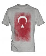 Turkey Faded Flag Mens T-Shirt