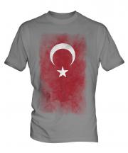 Turkey Faded Flag Mens T-Shirt