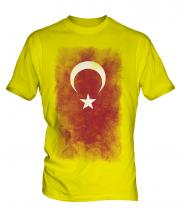 Turkey Faded Flag Mens T-Shirt