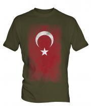 Turkey Faded Flag Mens T-Shirt