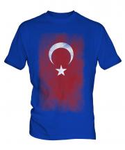 Turkey Faded Flag Mens T-Shirt