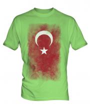 Turkey Faded Flag Mens T-Shirt
