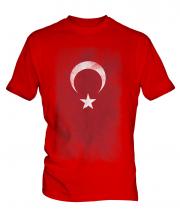 Turkey Faded Flag Mens T-Shirt