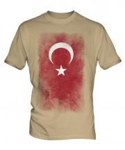 Turkey Faded Flag Mens T-Shirt