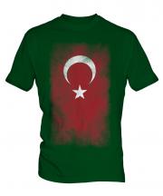 Turkey Faded Flag Mens T-Shirt