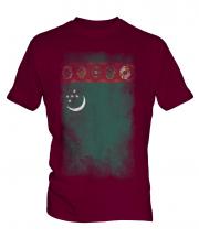 Turkmenistan Faded Flag Mens T-Shirt