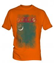 Turkmenistan Faded Flag Mens T-Shirt