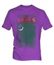 Turkmenistan Faded Flag Mens T-Shirt