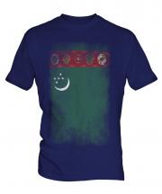 Turkmenistan Faded Flag Mens T-Shirt
