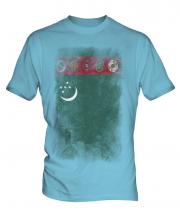 Turkmenistan Faded Flag Mens T-Shirt