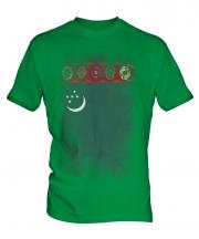 Turkmenistan Faded Flag Mens T-Shirt