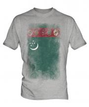 Turkmenistan Faded Flag Mens T-Shirt