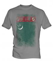 Turkmenistan Faded Flag Mens T-Shirt