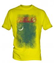 Turkmenistan Faded Flag Mens T-Shirt