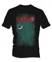 Turkmenistan Faded Flag Mens T-Shirt