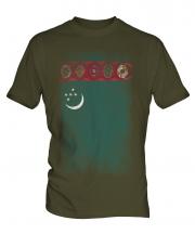 Turkmenistan Faded Flag Mens T-Shirt