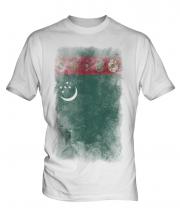 Turkmenistan Faded Flag Mens T-Shirt