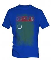 Turkmenistan Faded Flag Mens T-Shirt