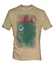Turkmenistan Faded Flag Mens T-Shirt