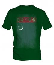Turkmenistan Faded Flag Mens T-Shirt