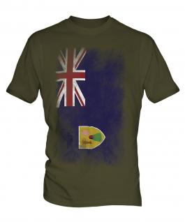 Turks And Caicos Islands Faded Flag Mens T-Shirt